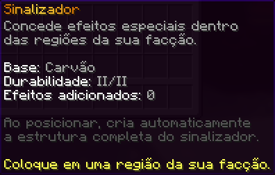 Descrição do item Sinalizador com base de Carvão