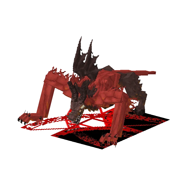 Renderização 3D de Demônio Carmesim