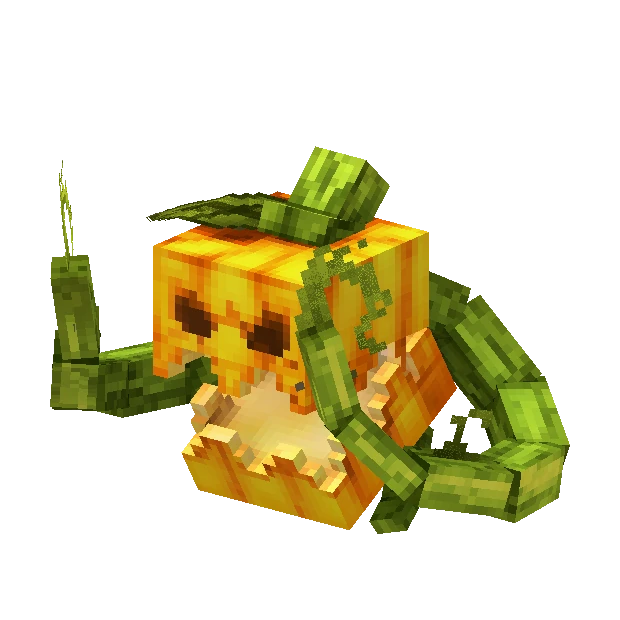 Renderização 3D de Monstro de Abóbora